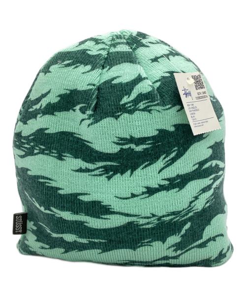 stussy（ステューシー）stussy (ステューシー) GOTH CAMO ニットキャップ フォレストグリーン サイズ:実寸サイズをご参照下さい。の古着・服飾アイテム