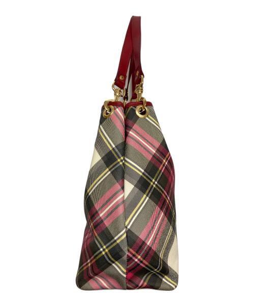 Vivienne Westwood（ヴィヴィアンウエストウッド）Vivienne Westwood (ヴィヴィアンウエストウッド) タータンチェックトートバッグ レッド サイズ:実寸サイズをご参照下さい。の古着・服飾アイテム