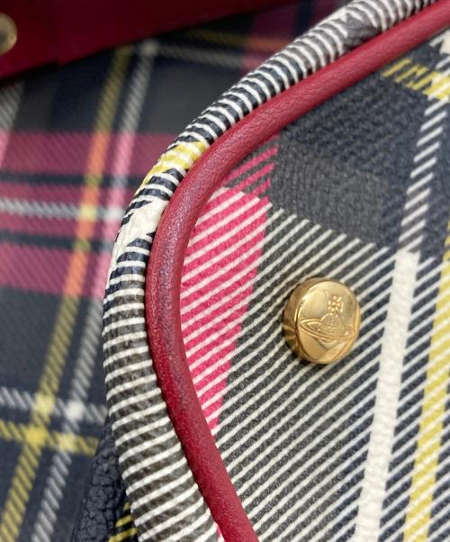 Vivienne Westwood（ヴィヴィアンウエストウッド）Vivienne Westwood (ヴィヴィアンウエストウッド) タータンチェックトートバッグ レッド サイズ:実寸サイズをご参照下さい。の古着・服飾アイテム