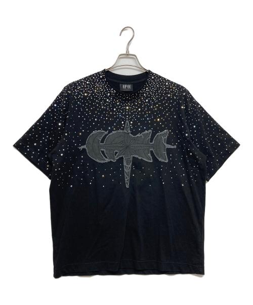 THE BOY HAS NO PATIENCE（ザボーイハズノーパティエンス）THE BOY HAS NO PATIENCE (ザボーイハズノーパティエンス) LUMINOUS DAWN RHINESTONE TEE ブラック サイズ:SIZE Mの古着・服飾アイテム