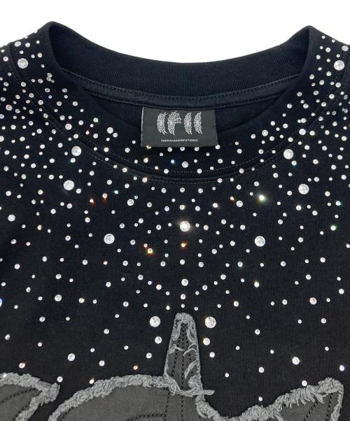 THE BOY HAS NO PATIENCE（ザボーイハズノーパティエンス）THE BOY HAS NO PATIENCE (ザボーイハズノーパティエンス) LUMINOUS DAWN RHINESTONE TEE ブラック サイズ:SIZE Mの古着・服飾アイテム