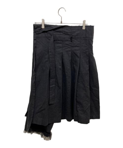 COMME des GARCONS（コムデギャルソン）COMME des GARCONS (コムデギャルソン) ウールラップスカート GP-S042 グレー サイズ:Mの古着・服飾アイテム