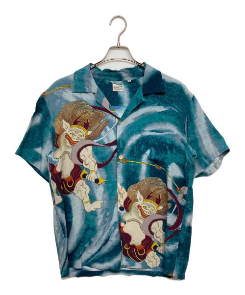 Sun Surf（サンサーフ）Sun Surf (サンサーフ) 風神雷神アロハシャツ ブルー サイズ:SIZE Mの古着・服飾アイテム