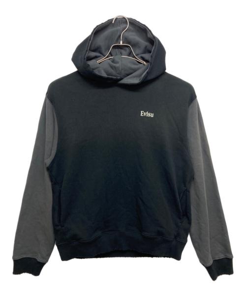 EVISU（エヴィス）EVISU (エヴィス) カモメとロゴプリントのボクシーパーカー グレー×ブラック サイズ:S 170/100Cの古着・服飾アイテム