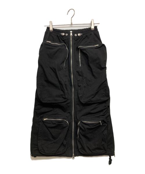 DIESEL（ディーゼル）DIESEL (ディーゼル) ジップデザインスカート ブラック サイズ:SIZE 25の古着・服飾アイテム