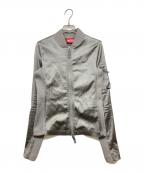 DIESELディーゼル）の古着「サテンジップアップブルゾン」｜グレー