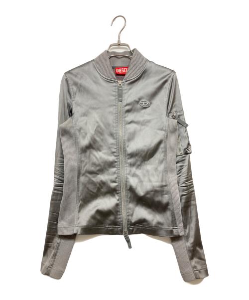 DIESEL（ディーゼル）DIESEL (ディーゼル) サテンジップアップブルゾン グレー サイズ:SIZE 40の古着・服飾アイテム