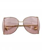 GUCCIグッチ）の古着「オーバルフレーム サングラス」｜ゴールド