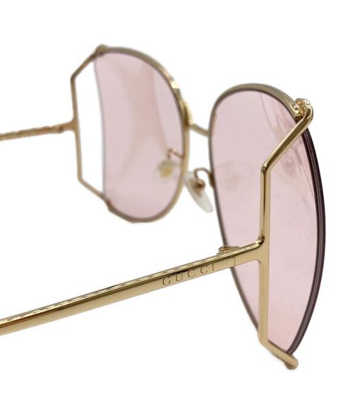 GUCCI（グッチ）GUCCI (グッチ) オーバルフレーム サングラス ゴールド サイズ:63▢18-135の古着・服飾アイテム