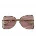 GUCCI (グッチ) オーバルフレーム サングラス ゴールド サイズ:63▢18-135：18000円