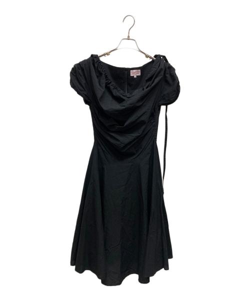 Vivienne Westwood RED LABEL（ヴィヴィアンウエストウッドレッドレーベル）Vivienne Westwood RED LABEL (ヴィヴィアンウエストウッドレッドレーベル) ギャザーデザインブラウスワンピース ブラック サイズ:SIZE3の古着・服飾アイテム