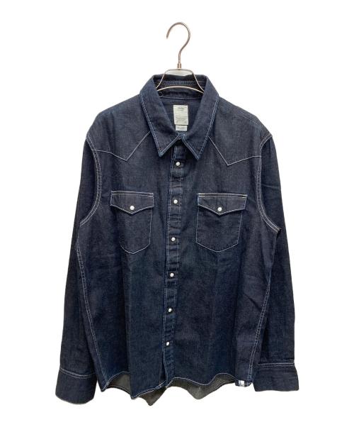 VISVIM（ビズビム）VISVIM (ビズビム) SOCIAL SCULPTURE SHIRT MUD OVERDYE(ソーシャルスカルプチャーシャツマッドオーバーダイ) インディゴ サイズ:SIZE34の古着・服飾アイテム