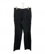 ISSEY MIYAKEイッセイミヤケ）の古着「seam design black cotton pants」｜ブラック