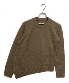MM6 Maison Margiela（エムエムシックスメゾンマルジェラ）の古着「ラグランスリーブ プルオーバー アシンメトリーニット S32GP0206 S17451」｜ブラウン