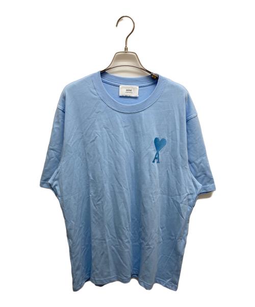 AMI Alexandre Mattiussi（アミアレクサンドルマテュッシ）AMI Alexandre Mattiussi (アミアレクサンドルマテュッシ) ハート刺繍Tシャツ ブルー サイズ:SIZE　M 未使用品の古着・服飾アイテム