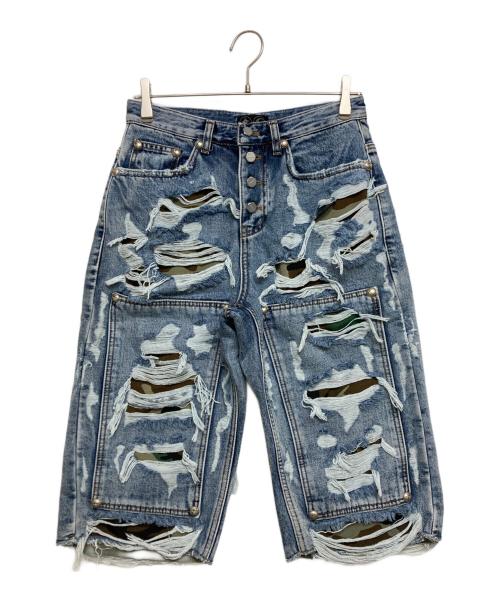 THUG CLUB（サグ クラブ）THUG CLUB (サグ クラブ) HELL CAMO DENIM SHORTS/ヘルカモデニムショーツ インディゴ サイズ:SIZE 1の古着・服飾アイテム
