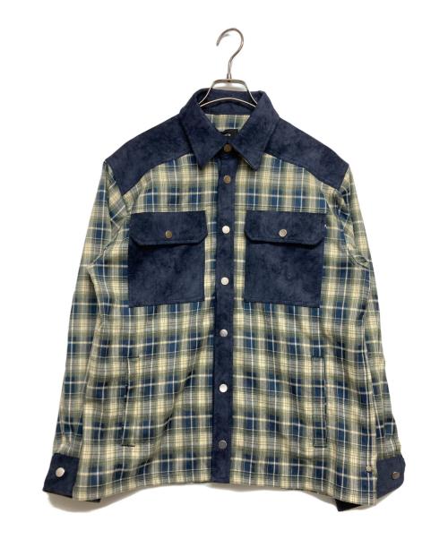 BREATH（ブレス）BREATH (ブレス) NEW RICH CHECK SHIRT カーキ×ネイビー サイズ:SIZE Sの古着・服飾アイテム