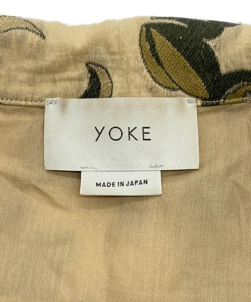 YOKE（ヨーク）YOKE (ヨーク) FLOWER CUT JACQUARD SIDE SLIT OPEN COLLAR SHIRTS S/S イエロー サイズ:SIZE Mの古着・服飾アイテム