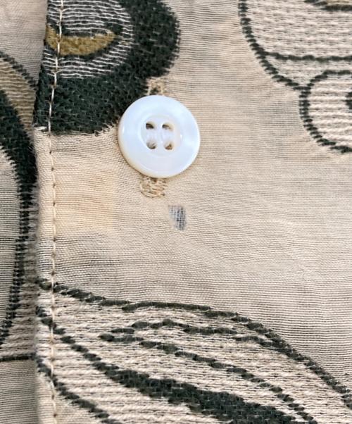 YOKE（ヨーク）YOKE (ヨーク) FLOWER CUT JACQUARD SIDE SLIT OPEN COLLAR SHIRTS S/S イエロー サイズ:SIZE Mの古着・服飾アイテム