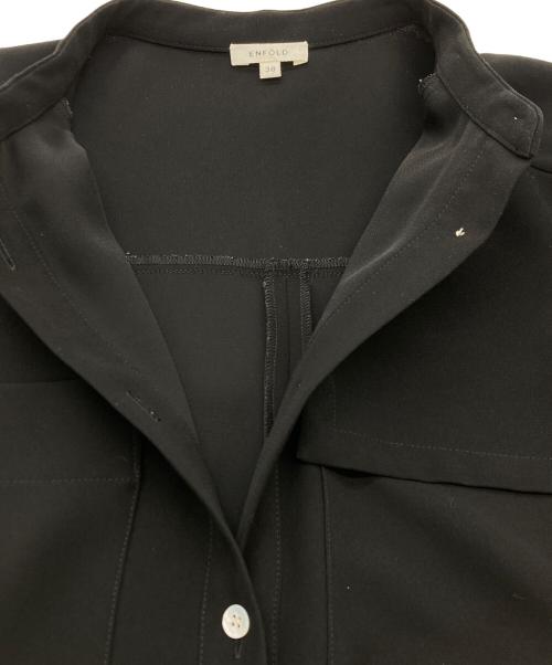 ENFOLD（エンフォルド）ENFOLD (エンフォルド) ポリエステルダブルクロス JUMP SUIT ジャンプスーツ ブラック サイズ:SIZE 38の古着・服飾アイテム