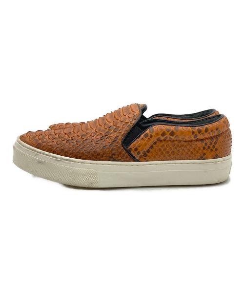 CELINE（セリーヌ）CELINE (セリーヌ) SNAKESKIN SLIP ON/スネークスキンスリッポン ブラウン サイズ:SIZE 38の古着・服飾アイテム