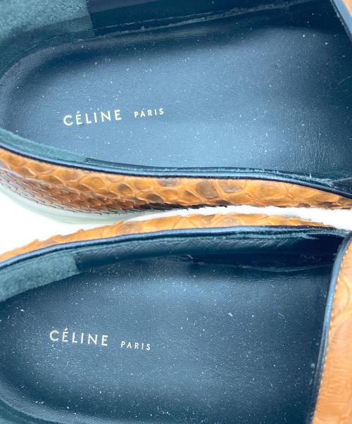 CELINE（セリーヌ）CELINE (セリーヌ) SNAKESKIN SLIP ON/スネークスキンスリッポン ブラウン サイズ:SIZE 38の古着・服飾アイテム