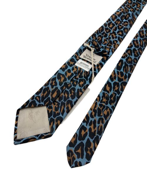 Vivienne Westwood（ヴィヴィアンウエストウッド）Vivienne Westwood (ヴィヴィアンウエストウッド) レオパードネクタイ オレンジ×ブルー サイズ:実寸サイズをご参照下さい。 未使用品の古着・服飾アイテム