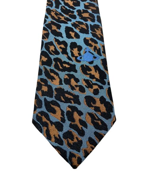 Vivienne Westwood（ヴィヴィアンウエストウッド）Vivienne Westwood (ヴィヴィアンウエストウッド) レオパードネクタイ オレンジ×ブルー サイズ:実寸サイズをご参照下さい。 未使用品の古着・服飾アイテム