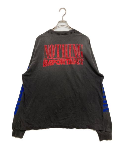SAINT MICHAEL（セントマイケル）SAINT MICHAEL (セントマイケル) kosuke kawamura (コウスケ カワムラ) 24AW NOTHING IMP KK LS TEE ブラック サイズ:SIZE XLの古着・服飾アイテム