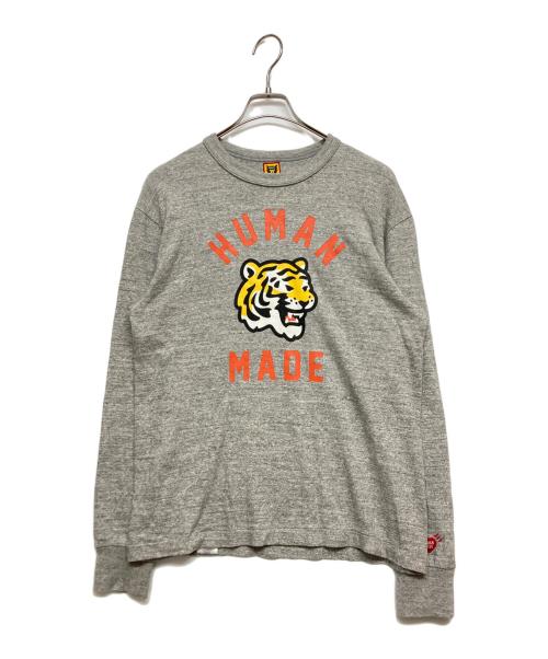 HUMAN MADE（ヒューマンメイド）HUMAN MADE (ヒューマンメイド) GRAPHIC L/S T-SHIRT グレー サイズ:SIZE Mの古着・服飾アイテム