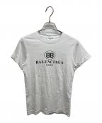 BALENCIAGAバレンシアガ）の古着「BBロゴ半袖クルーネックTシャツ」｜ホワイト