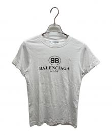 BALENCIAGA（バレンシアガ）の古着「BBロゴ半袖クルーネックTシャツ」｜ホワイト