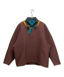 KOLOR（カラー）の古着「LONG-SLEEVED PIQUE/COLLAR」｜ブルー×ブラウン