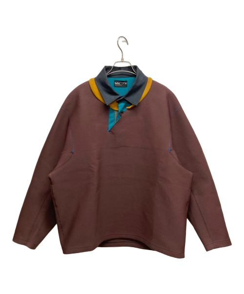 KOLOR（カラー）KOLOR (カラー) LONG-SLEEVED PIQUE/COLLAR ブルー×ブラウン サイズ:SIZE2の古着・服飾アイテム