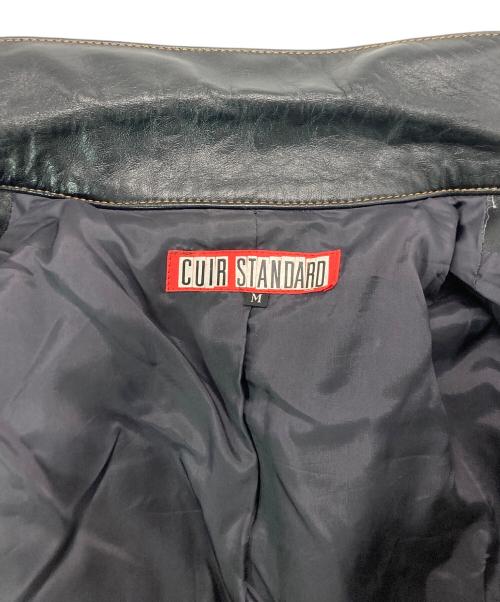 CUIR STANDARD（キュアー スタンダード）CUIR STANDARD (キュアー スタンダード) レザートラッカージャケット ブラック サイズ:SIZE Mの古着・服飾アイテム