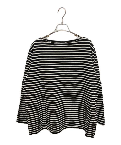 COMOLI（コモリ）COMOLI (コモリ) ボートネックボーダーカットソー ホワイト×ブラック サイズ:SIZE2の古着・服飾アイテム