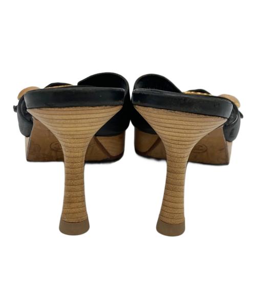 CHANEL（シャネル）CHANEL (シャネル) ココマークヒールサンダル ブラック サイズ:SIZE 36 1/2の古着・服飾アイテム