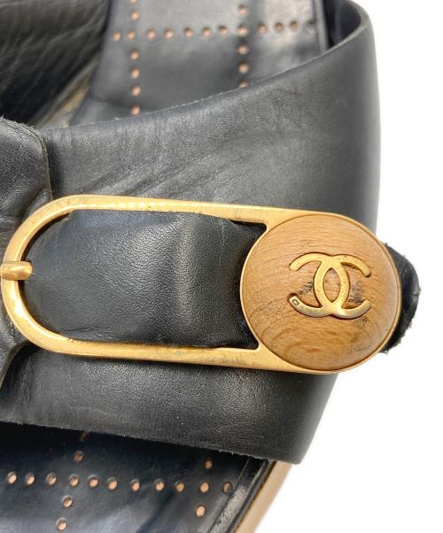 CHANEL（シャネル）CHANEL (シャネル) ココマークヒールサンダル ブラック サイズ:SIZE 36 1/2の古着・服飾アイテム