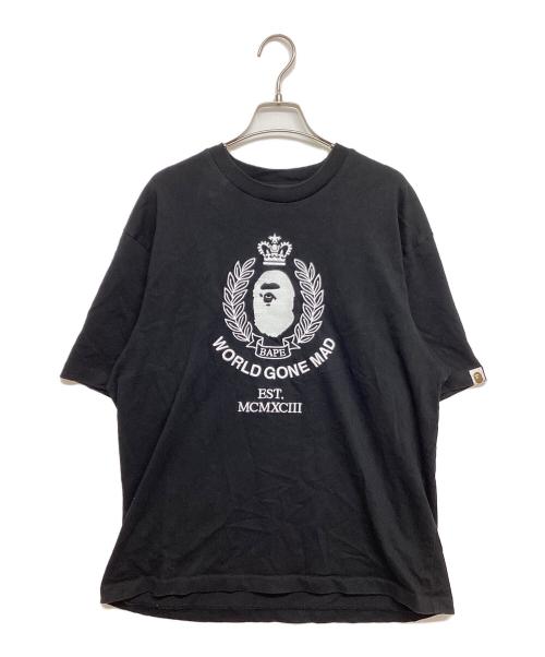 A BATHING APE（アベイシングエイプ）A BATHING APE (アベイシングエイプ) embroidered logo T-shirt ブラック サイズ:SIZE Mの古着・服飾アイテム