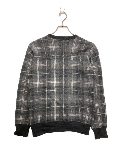 COMME des GARCONS HOMME（コムデギャルソン オム）COMME des GARCONS HOMME (コムデギャルソン オム) Vネックチェックウールニット ブラック×グレー サイズ:不明の古着・服飾アイテム
