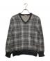 COMME des GARCONS HOMME（コムデギャルソン オム）の古着「Vネックチェックウールニット」｜ブラック×グレー