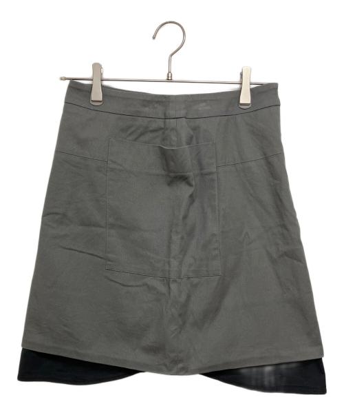 JIL SANDER NAVY（ジルサンダー ネイビー）JIL SANDER NAVY (ジルサンダー ネイビー) レイヤード台形コットンスカート グレー サイズ:SIZE32の古着・服飾アイテム