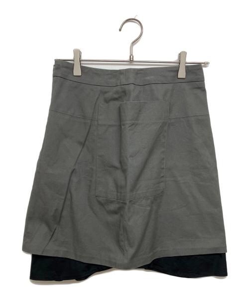 JIL SANDER NAVY（ジルサンダー ネイビー）JIL SANDER NAVY (ジルサンダー ネイビー) レイヤード台形コットンスカート グレー サイズ:SIZE32の古着・服飾アイテム
