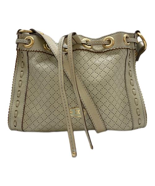 CELINE（セリーヌ）CELINE (セリーヌ) パンチングオールドショルダーバッグ ベージュの古着・服飾アイテム