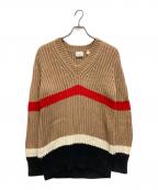 BURBERRYバーバリー）の古着「カシミアコットンブレンドプルオーバーニット　8048431」｜ベージュ