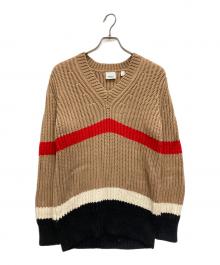 BURBERRY（バーバリー）の古着「カシミアコットンブレンドプルオーバーニット　8048431」｜ベージュ
