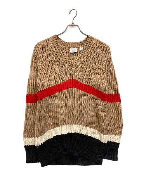 BURBERRY（バーバリー）BURBERRY (バーバリー) カシミアコットンブレンドプルオーバーニット　8048431 ベージュ サイズ:SIZE XSの古着・服飾アイテム