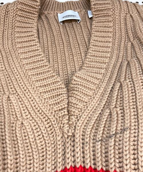BURBERRY（バーバリー）BURBERRY (バーバリー) カシミアコットンブレンドプルオーバーニット　8048431 ベージュ サイズ:SIZE XSの古着・服飾アイテム