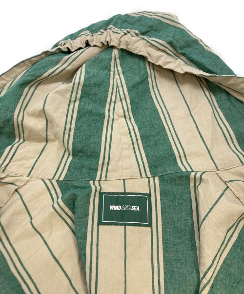 WIND AND SEA（ウィンダンシー）WIND AND SEA (ウィンダンシー) ジップシャツ ベージュ×グリーン サイズ:SIZE XLの古着・服飾アイテム