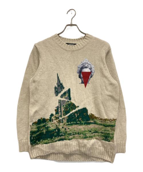UNDERCOVER（アンダーカバー）UNDERCOVER (アンダーカバー) パッチ ワーク 刺繍 コラージュニット　UC2A4901-3 ベージュ サイズ:SIZE 3の古着・服飾アイテム
